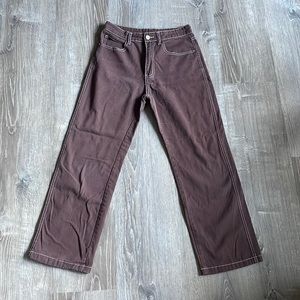 Brown straight legged jeans size 6